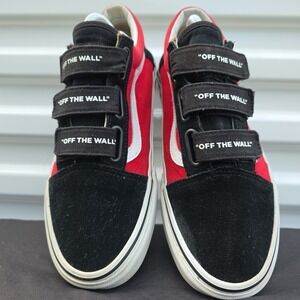 Size 9 VANS‎ Old Skool V Logo Pop Checkered Mid Sole Racing Flag 3 Strap